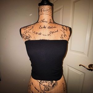 American Eagle Outfitters rib knit black tube top